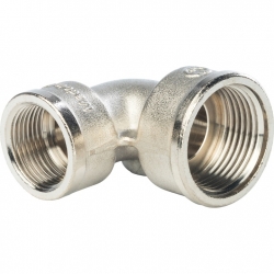 Угольник латунный переходной Stout 1"вр х 3/4"вр никелированный