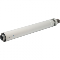 Конечный участок дымохода 900 мм DN60/100 для горизонт.прохода через стену с оголовком из нерж. стали STOUT