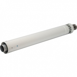 Конечный участок дымохода 900 мм DN60/100 для горизонт.прохода через стену с оголовком из нерж. стали STOUT