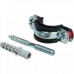 Комплекты для труб: хомут, шуруп, дюбель пластиковый 1" (32-37) STOUT SAC-0020