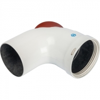 Элемент дымохода отвод 90° STOUT DN80 с инспекционным патрубком