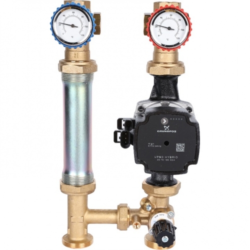 Насосная группа STOUT SDG-0007 с 3-х ходовым приводным смесителем 1" с насосом Grundfos UPM3 Hybrid 25-70 купить в интернет магазине Санрай73