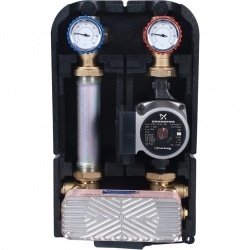 Насосная группа STOUT SDG-0038 с теплообменником 18 пластин,с насосом Grundfos UPSO 25-65 в теплоизоляции