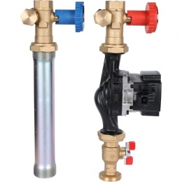 Насосная группа STOUT SDG-0001 с прямым контуром 1" с насосом Grundfos UPM3 Hybrid 25-70