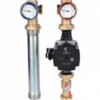 Насосная группа STOUT SDG-0001 с прямым контуром 1" с насосом Grundfos UPM3 Hybrid 25-70