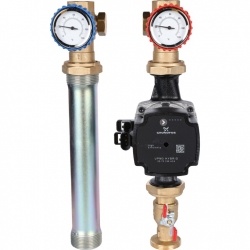 Насосная группа STOUT SDG-0001 с прямым контуром 1" с насосом Grundfos UPM3 Hybrid 25-70