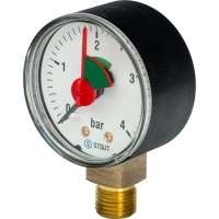 Манометр радиальный Stout 50мм, 4bar, 1/4", класс 2.5, с указателем предела