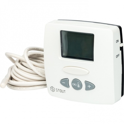 Термостат комнатный электронный WFHT-LCDSTOUT STE-0002 . С выносным датчиком купить в интернет магазине Санрай73