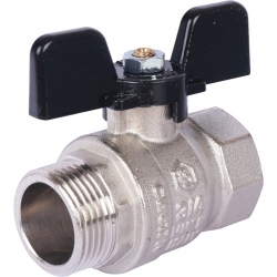Кран шаровой STOUT SVB стандартнопроходной, ВР/НР, ручка бабочка 1/2"