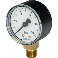 Манометр радиальный Stout 50мм, 10bar, 1/4", класс 2.5