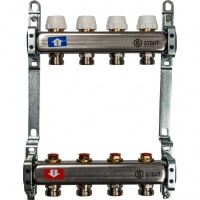 Коллекторная группа Stout SMS-0922 1"х3/4" 4 выхода, без расходомеров