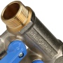 Коллектор распределительный Stout SMB-6201 3/4"х1/2" с 2 отводами, шаровые краны синие ручки