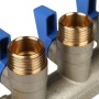 Коллектор распределительный Stout SMB-6201 3/4"х1/2" с 3 отводами, шаровые краны синие ручки