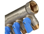 Коллектор распределительный Stout SMB-6201 3/4"х1/2" с 3 отводами, шаровые краны синие ручки