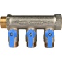 Коллектор распределительный Stout SMB-6201 3/4"х1/2" с 3 отводами, шаровые краны синие ручки