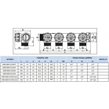 Коллектор распределительный Stout SMB-6850 1"х1/2" с 4 отводами, регулировочно-отсечные клапаны