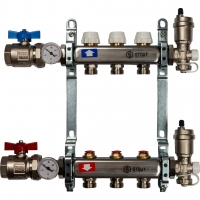 Коллекторная группа Stout SMS-0912 1"х3/4" 3 выхода, без расходомеров