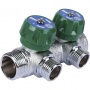 Коллектор распределительный Stout SMB-6849 3/4"х1/2" с 2 отводами, регулировочно-отсечные клапаны