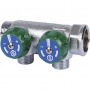 Коллектор распределительный Stout SMB-6849 3/4"х1/2" с 2 отводами, регулировочно-отсечные клапаны