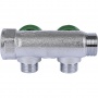 Коллектор распределительный Stout SMB-6849 3/4"х1/2" с 2 отводами, регулировочно-отсечные клапаны