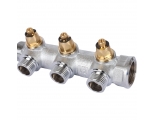 Коллектор распределительный Stout SMB-6849 3/4"х1/2" с 3 отводами, регулировочно-отсечные клапаны