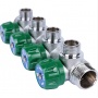 Коллектор распределительный Stout SMB-6849 3/4"х1/2" с 4 отводами, регулировочно-отсечные клапаны