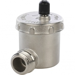 Воздухоотводчик 1/2"нр Stout автоматический угловой с вертикальным выпуском никелированный