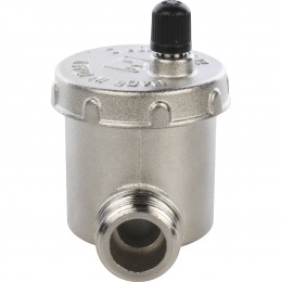 Воздухоотводчик 1/2"нр Stout автоматический угловой с вертикальным выпуском никелированный