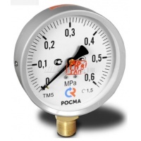 Манометр радиальный РОСМА ТМ-510P.00, 100мм, 0,6MPa, M20×1,5, класс 1.5