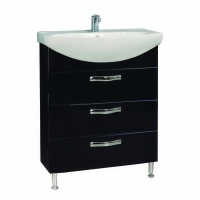 Тумба АКВАТОН Ария 65Н черная под умывальник Смайл 65