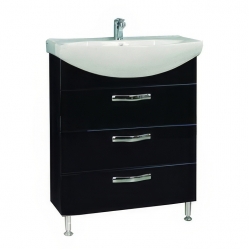 Тумба АКВАТОН Ария 65Н черная под умывальник Смайл 65