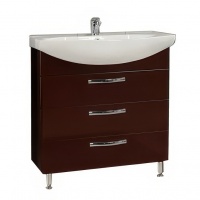 Тумба АКВАТОН Ария 80Н темно-коричневый под умывальник Смайл 80