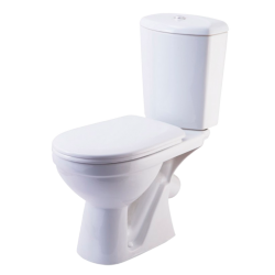 Унитаз-компакт Rosa Комфорт белый арматура и сиденье, косой выпуск