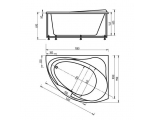 Ванна 160х120 акриловая Альтаир с панелью правая Акватек