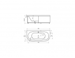 Ванна 190х90 акриловая Морфей гидромасс.ПН +спин.масс.6 форс. c фронт.экраном