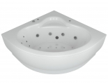Ванна 146х146 акриловая Калипсо гидромассаж+ массаж спины+ мультисвет+переключатель микроф Акватек