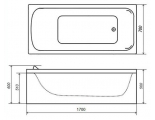 Каркас оцинкованный на шпильках (5 опор)Triton на ванну Стандарт/Джена 150/160/170