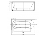 Ванна 170х70 акриловая Оберон пустая без экрана Акватек