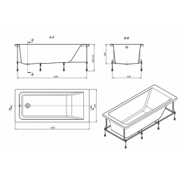 Ванна 170х70 акриловая ROCA EASY