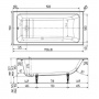 Ванна 170х70 чугунная Wotte Line без ножек