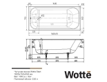Ванна 160х75 чугунная Wotte Start без ножек