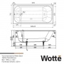 Ванна 160х75 чугунная Wotte Start без ножек