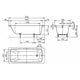 Ванна 170х75x41 стальная KALDEWEI CAYONO mоd.750