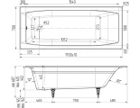 Ванна 170х70 чугунная Wotte Forma без ножек