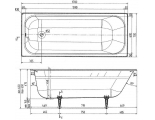 Ванна 170х70 чугунная Wotte Start без ножек