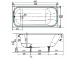 Ванна 150х70 чугунная Wotte Start без ножек