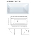 Ванна акриловая Marka One Modern 165*70 (рама+панель)