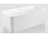 Ванна 180х80х60 акриловая Квадро отдельностоящая, со сливом и ножками Акватек