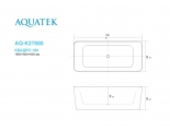 Ванна 180х80х60 акриловая Квадро отдельностоящая, со сливом и ножками Акватек