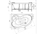 Ванна 169х110 акриловая Radomir Ирма левосторонняя, фронтальная панель, каркас